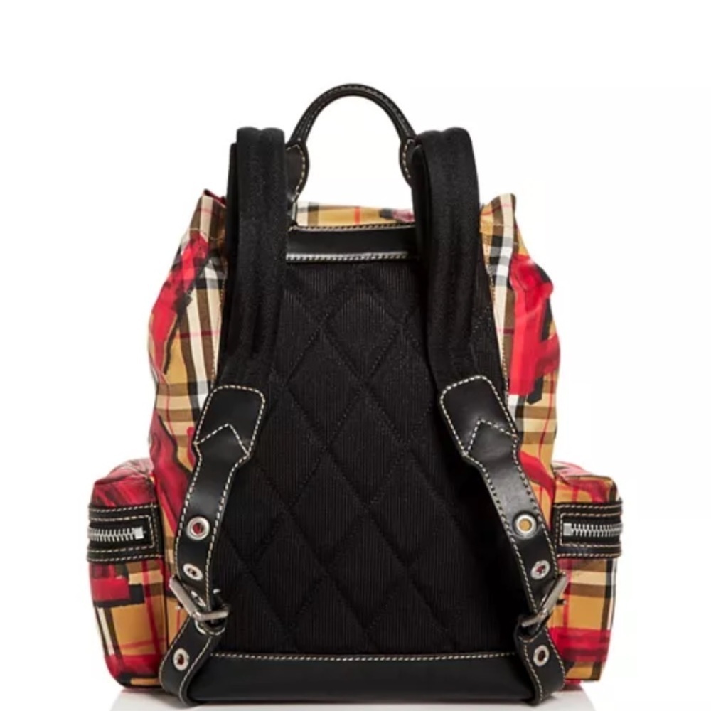 Burberry Red and Tan Check Backpack - Picture 2 of 4